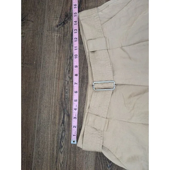 $350 A.L.C. Women's Beige Grayson Belted Shorts Size 8 - Picture 7 of 9